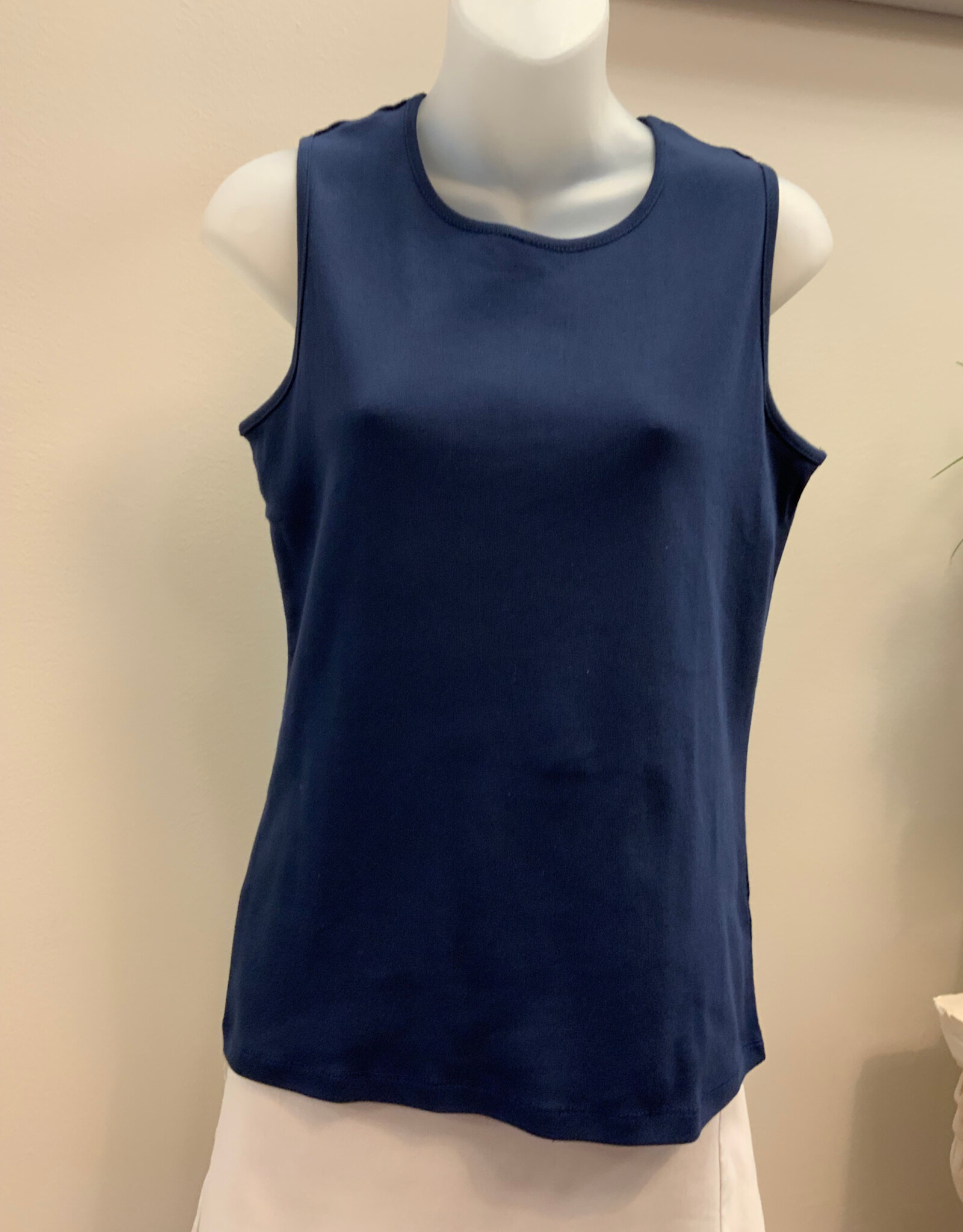 Lulu B Lulu B  Navy Round Neck Sleeveless Top