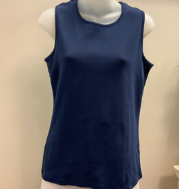 Lulu B Lulu B  Navy Round Neck Sleeveless Top