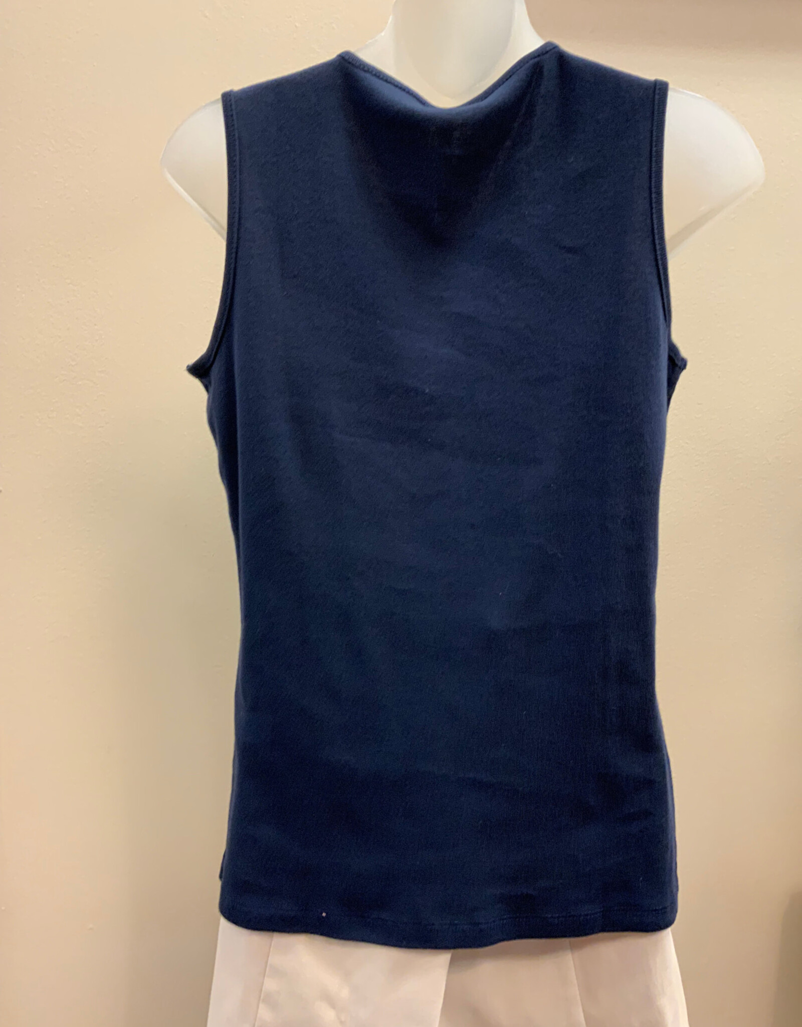 Lulu B Lulu B  Navy Round Neck Sleeveless Top