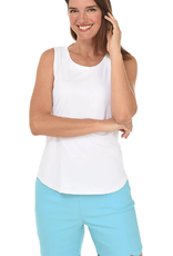 Lulu B Lulu B  White Round Neck Sleeveless Top