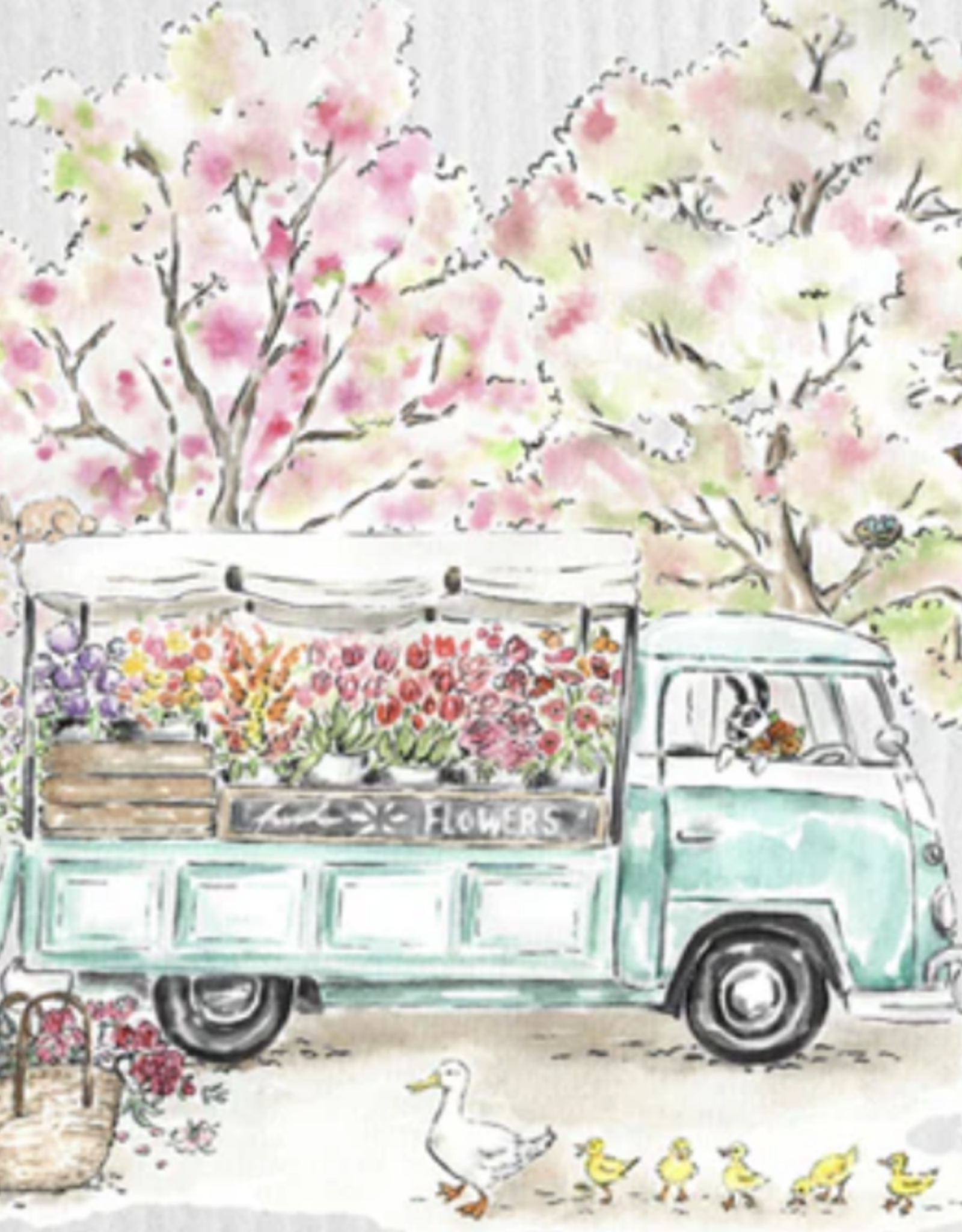 Truck With Flowers & Ducks Wet It!