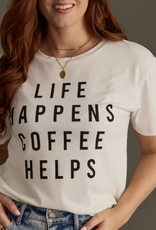 Panache Apparel Panache White Life Happens Coffee Helps Tee