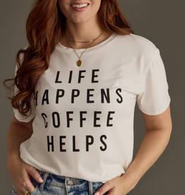 Panache Apparel Panache White Life Happens Coffee Helps Tee