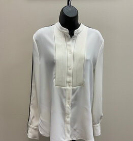 Lysse Lysse Josephine Off White Tuxedo Button Up Shirt HB