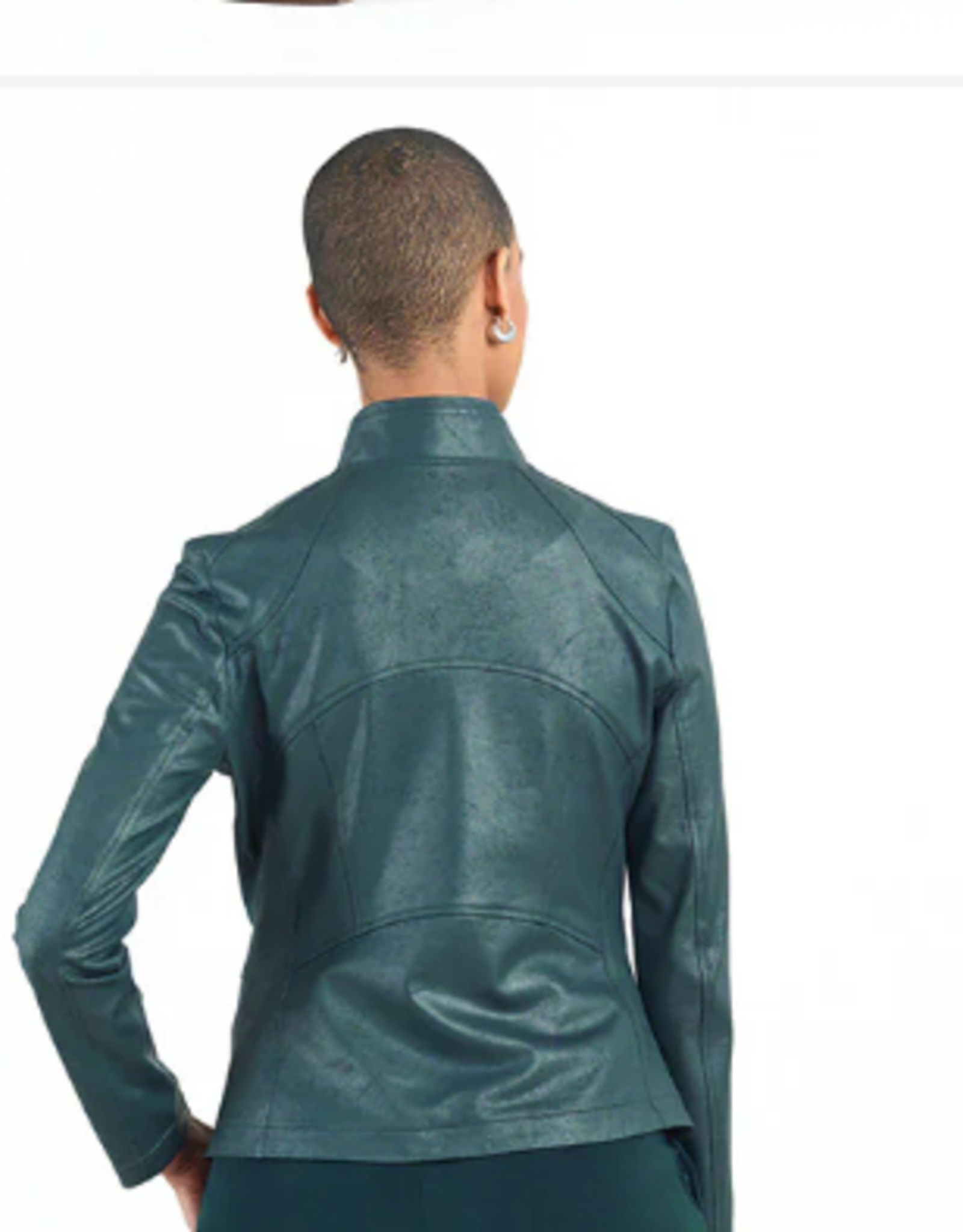 Clara Sun Woo Clara Sun Woo JK161 Hunter Green Liquid Leather Zip Jacket RB
