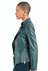 Clara Sun Woo Clara Sun Woo JK161 Hunter Green Liquid Leather Zip Jacket RB