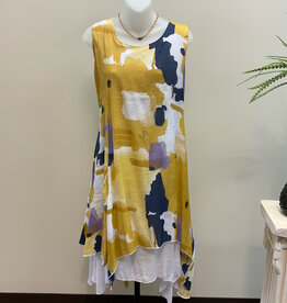 Creations Lady Liberty Two Tier Sleeveless Crew Neck Hankerchief Hem Dress LB
