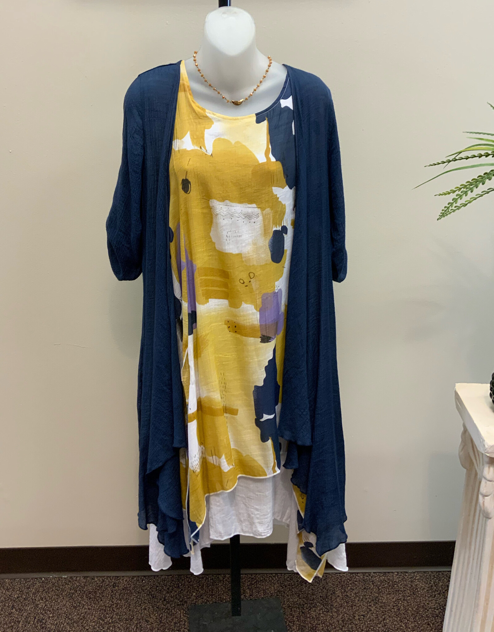 Creations Lady Liberty  Two Tier Sleeveless Crew Neck Hankerchief Hem Dress LB