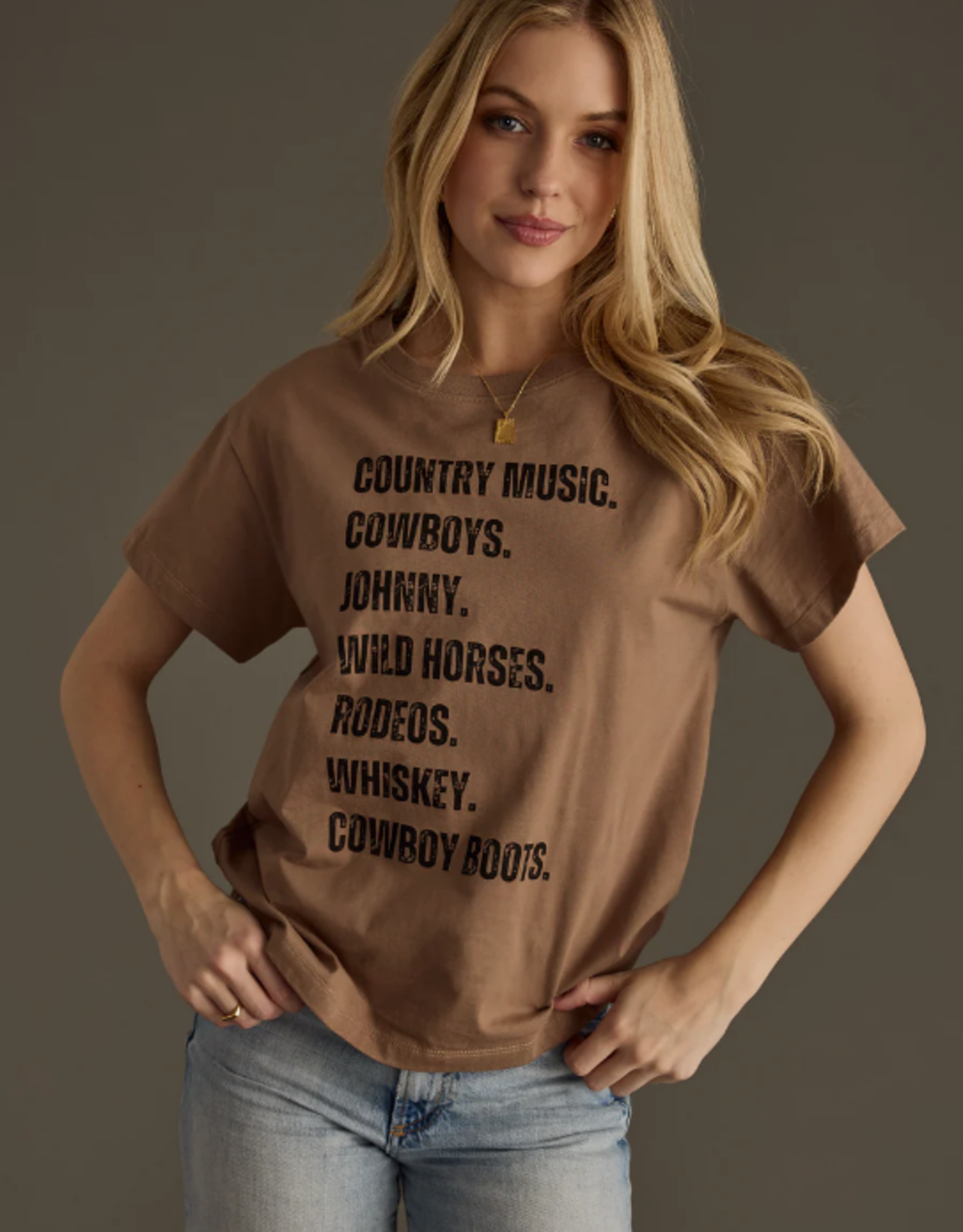 Panache Apparel Panache Mocha Western List Tee