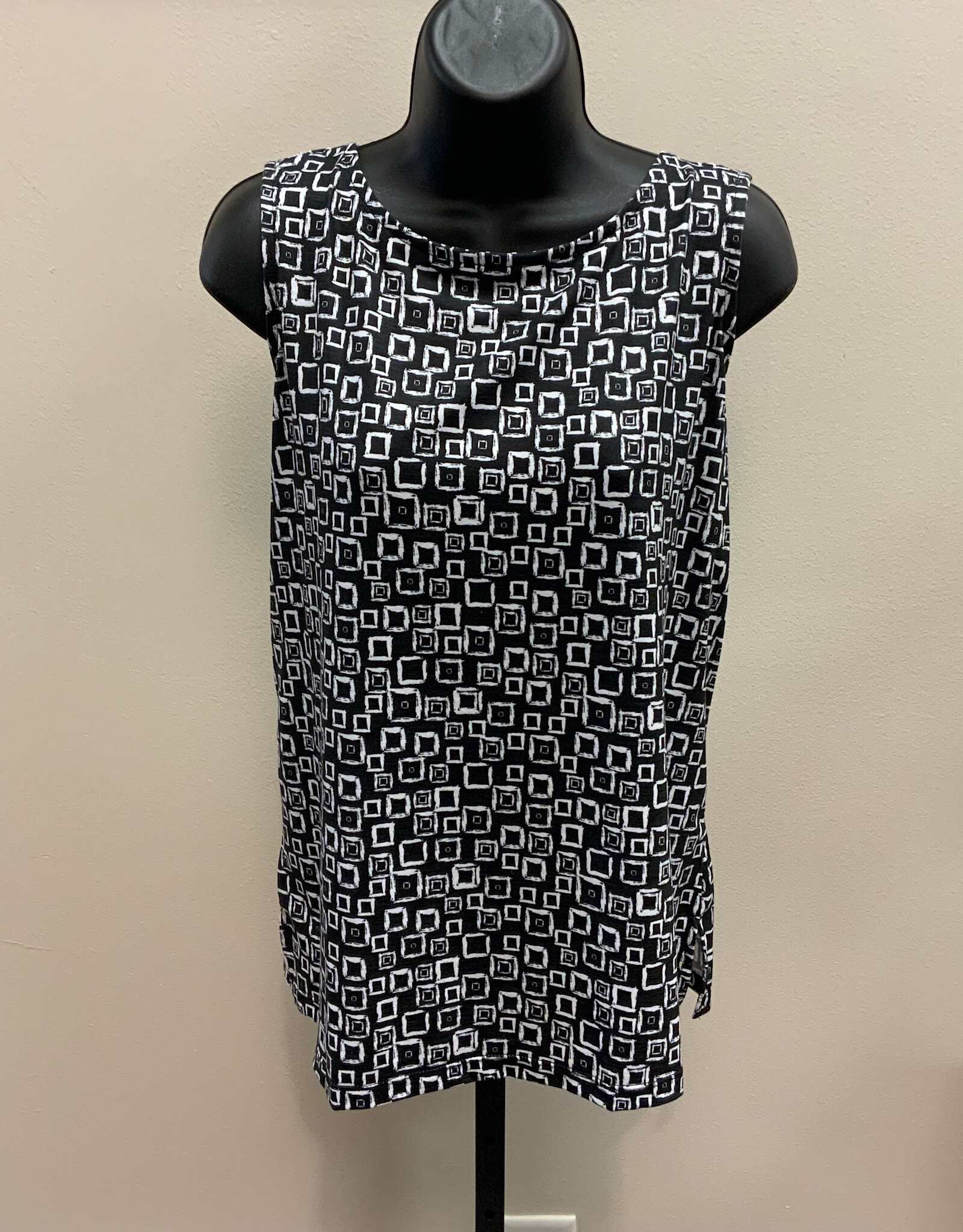 Multiples Multiples Blk/Wht Hi Neck Tank Top BS