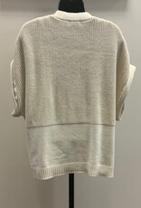 Multiples Multiples M35402KM Flax Cuffed Dolman 1-Button Front Cardigan AL
