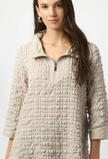 Joseph Ribkoff Joseph Ribkoff  Moonstone Waffle Texture 1/4 Zip Long Sleeve BEC