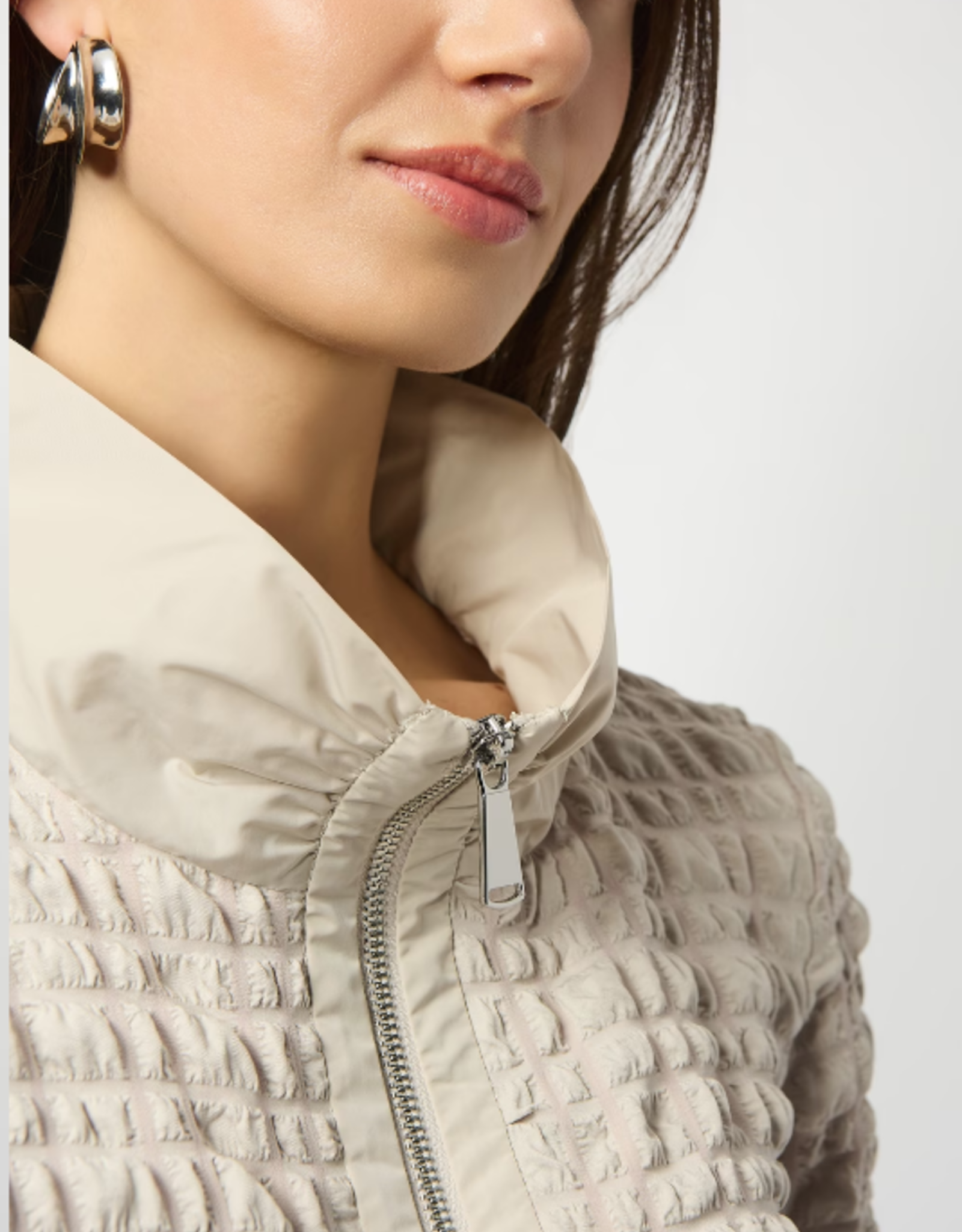 Joseph Ribkoff Joseph Ribkoff  Moonstone Waffle Texture 1/4 Zip Long Sleeve BEC