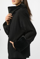 Joseph Ribkoff Joseph Ribkoff  Black Relaxed Fit Faux Fur Detail Shawl Jacket BLB