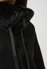 Joseph Ribkoff Joseph Ribkoff  Black Relaxed Fit Faux Fur Detail Shawl Jacket BLB