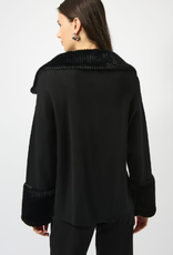 Joseph Ribkoff Joseph Ribkoff  Black Relaxed Fit Faux Fur Detail Shawl Jacket BLB