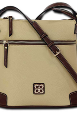 MC Handbags Corp. MC Handbag Belle Mustard Pebble Grained Cross-body Contrast Trim BS