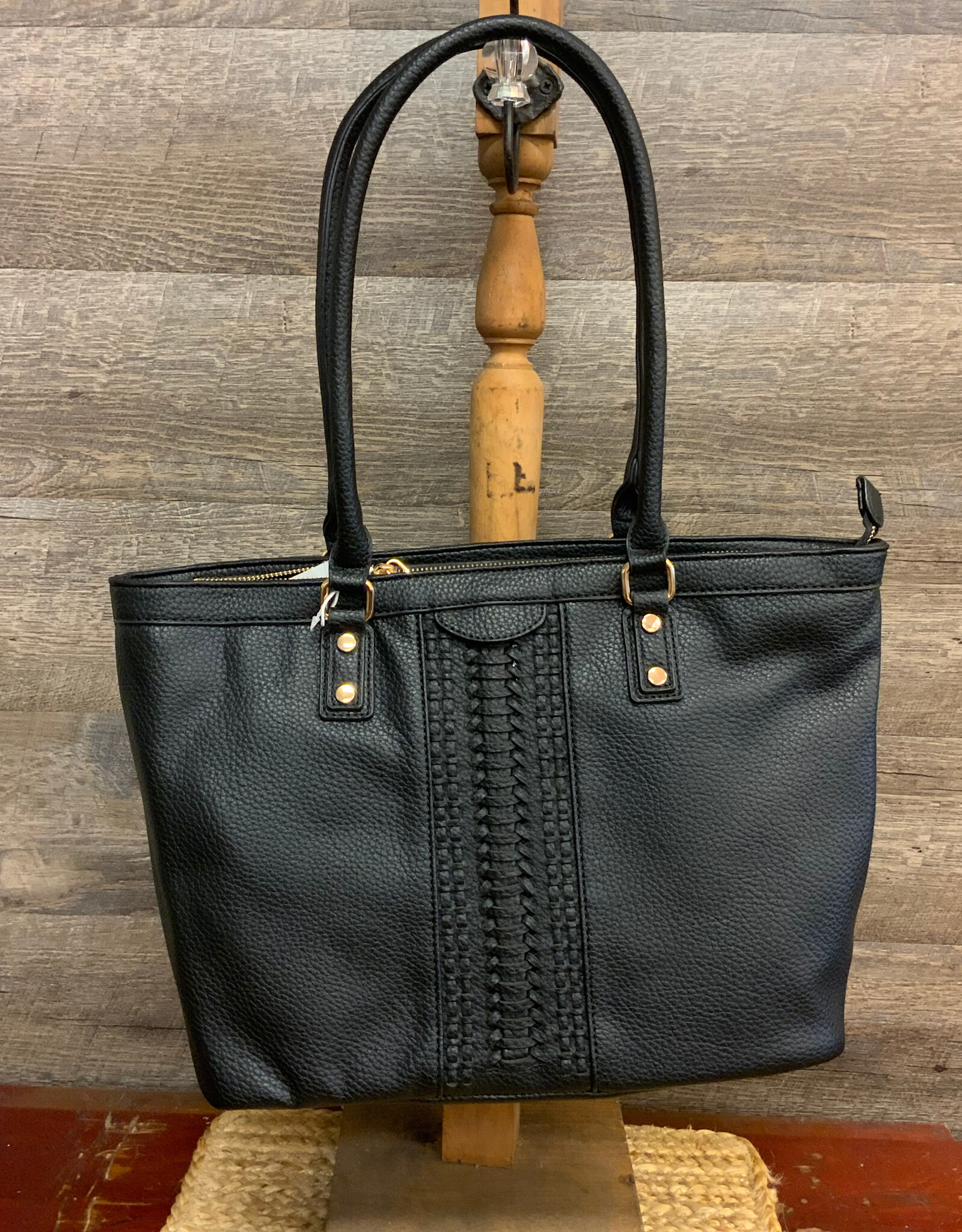 Coronet Coronet Black Tote W/Whipstitch Detail