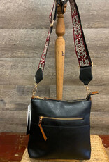 Coronet Coronet Black Guitar Strap Crossbody W/Front Pocket