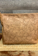Coronet Coronet Camel Tooled Crossbody W/2 Front Pockets