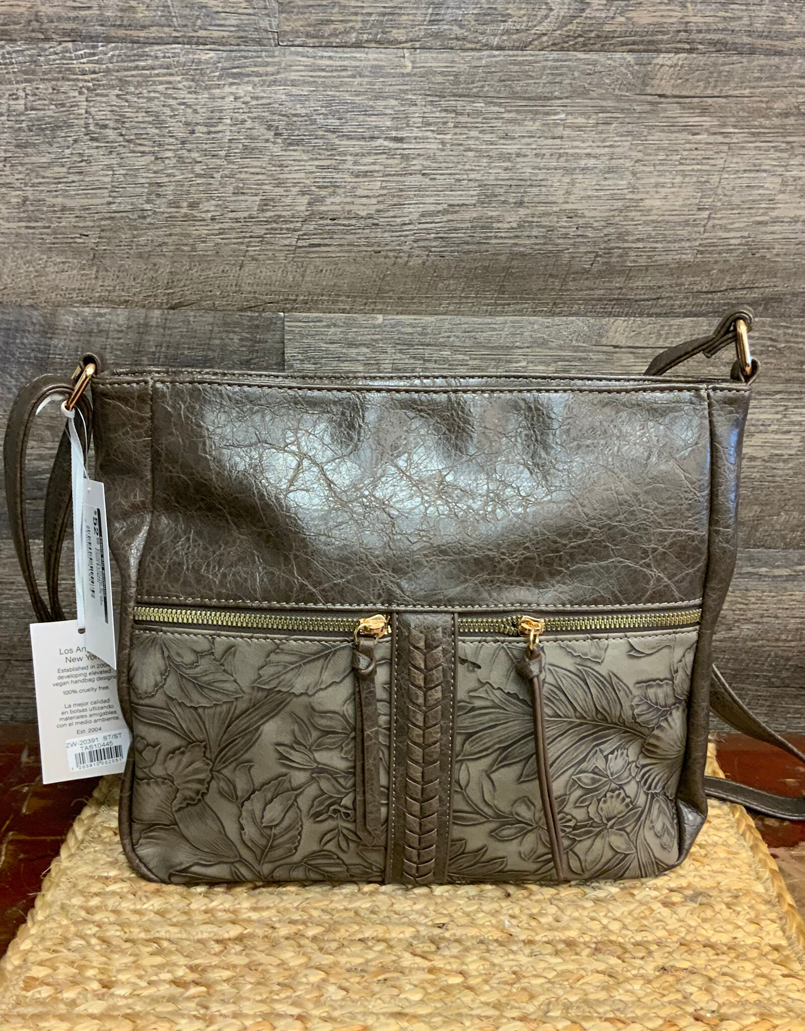 Coronet Coronet Stone Tooled Crossbody W/2 Front Pockets