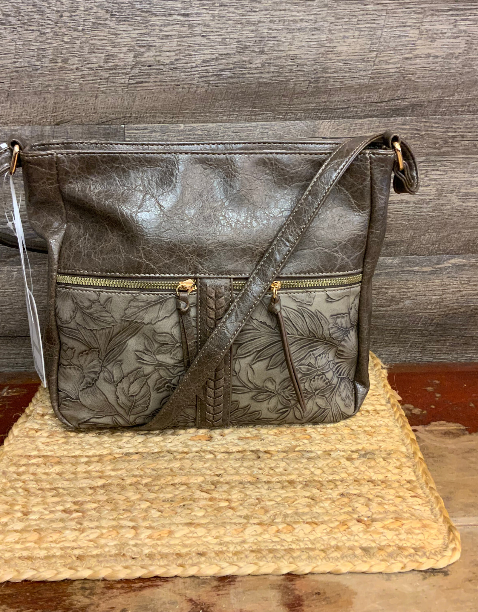 Coronet Coronet Stone Tooled Crossbody W/2 Front Pockets