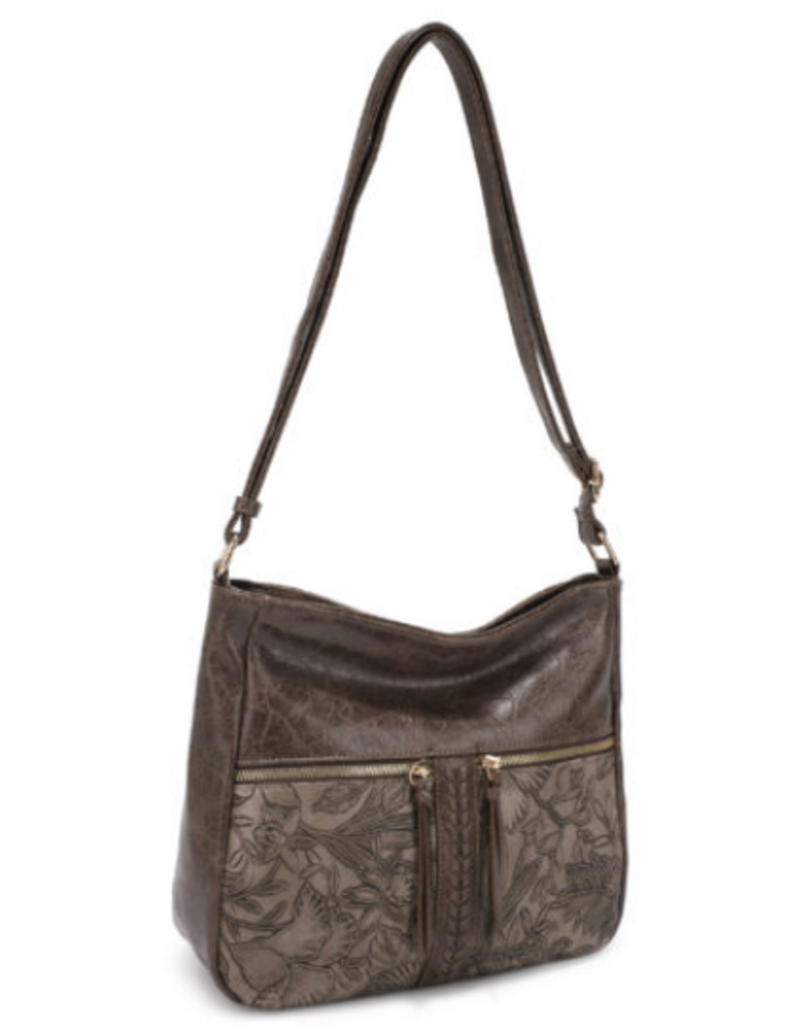 Coronet Coronet Stone Tooled Crossbody W/2 Front Pockets