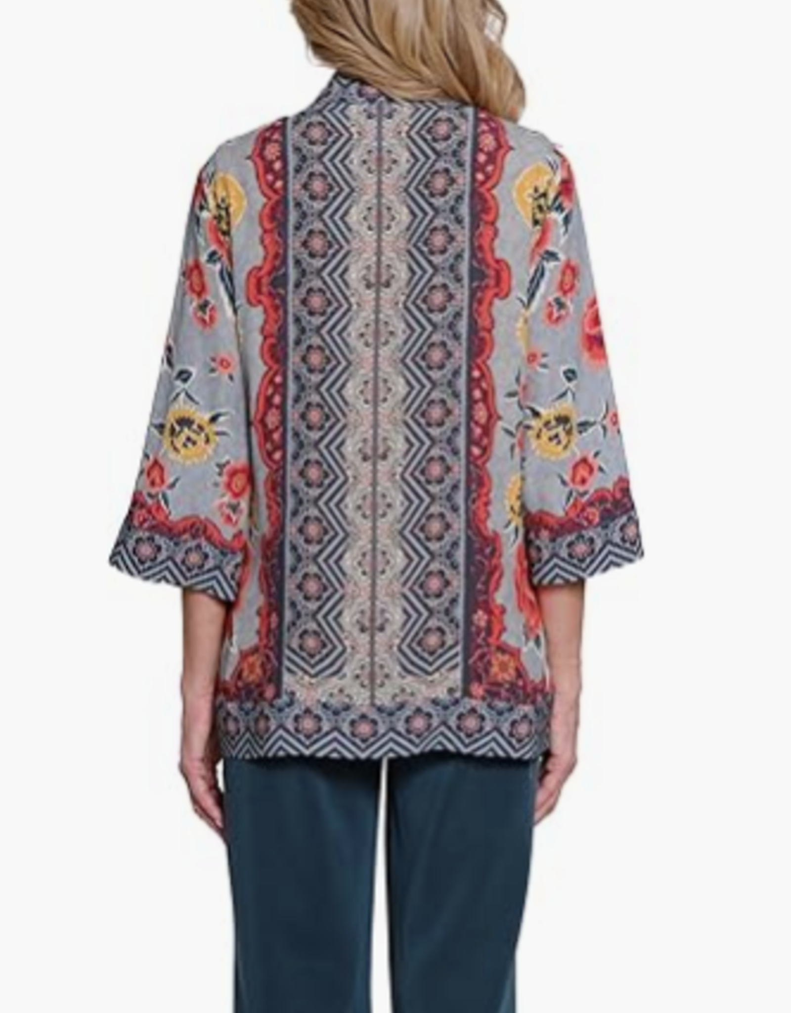 Multiples Multiples Petite  Multi 3/4 Sleeve Banded Open Front Jacket AS