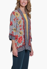 Multiples Multiples Petite  Multi 3/4 Sleeve Banded Open Front Jacket AS