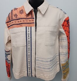 Tru Luxe Tru Luxe  Multi Embroidered Shirt Jacket HS
