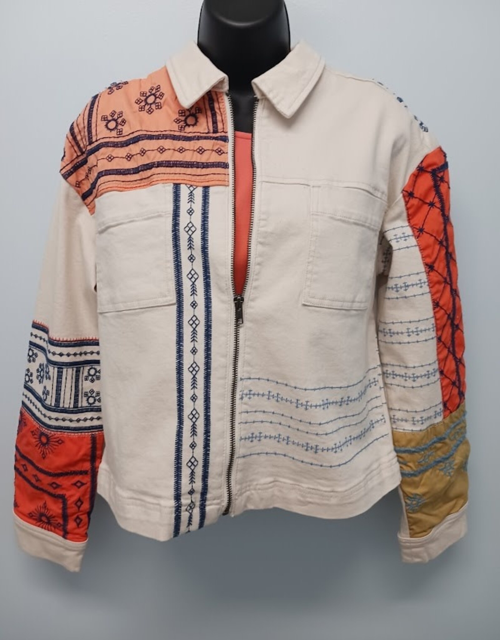 Tru Luxe Tru Luxe  Multi Embroidered Shirt Jacket HS