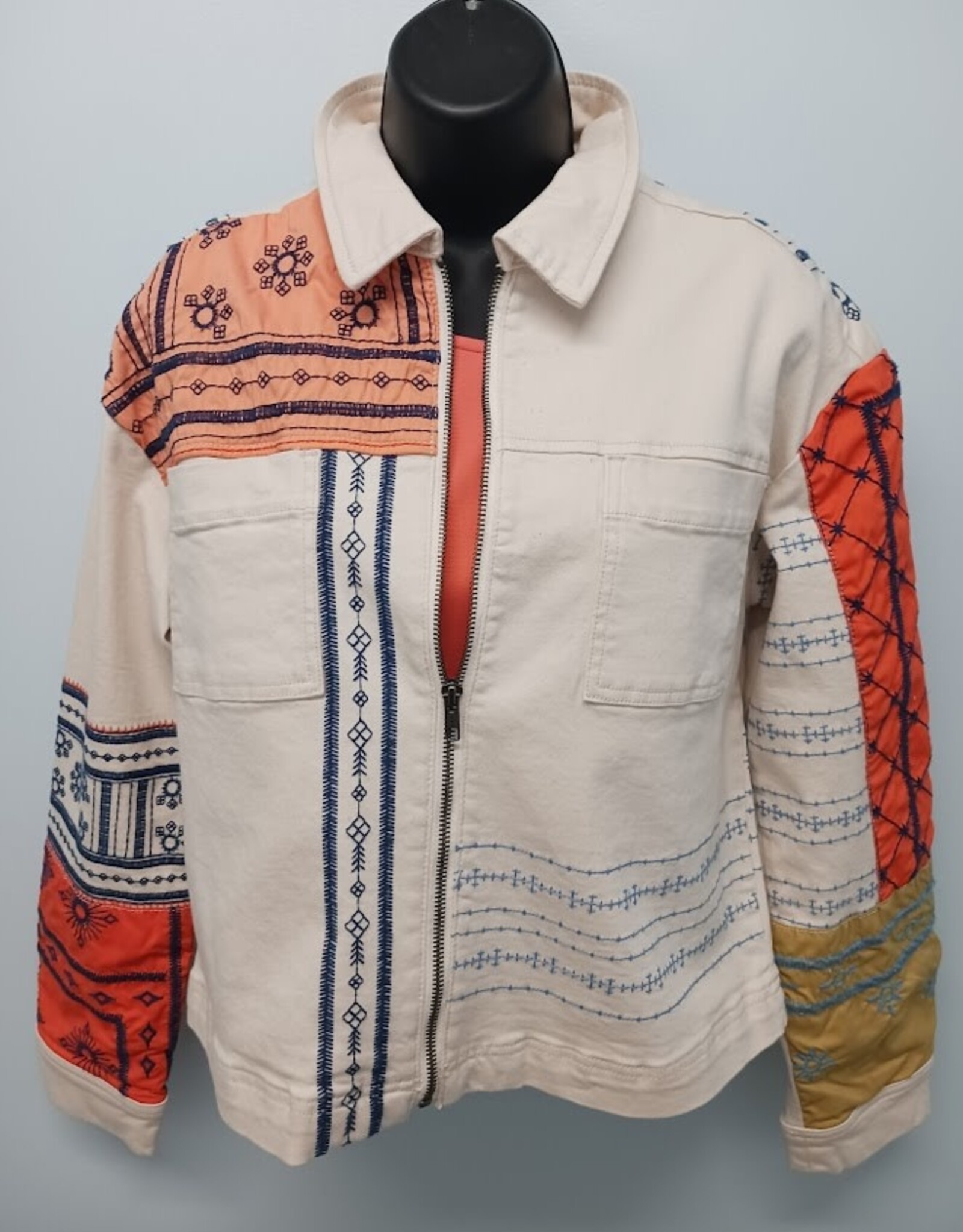 Tru Luxe Tru Luxe  Multi Embroidered Shirt Jacket HS