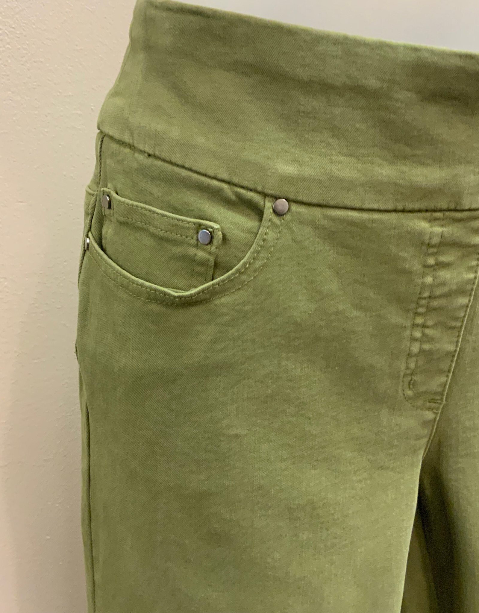 Multiples Multiples Moss Green P/O 5-Pkt Fringe Hem Ankle Pant AO