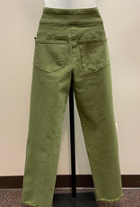 Multiples Multiples Moss Green P/O 5-Pkt Fringe Hem Ankle Pant AO