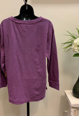 Tru Luxe Tru Luxe Grape Embroidered Slub Knit Top AS