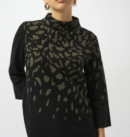 Joseph Ribkoff Joseph Ribkoff Black/Avocado Animal Print Sweater  SA