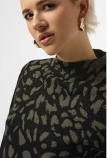 Joseph Ribkoff Joseph Ribkoff Black/Avocado Animal Print Sweater  SA