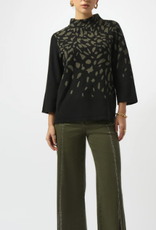 Joseph Ribkoff Joseph Ribkoff Black/Avocado Animal Print Sweater  SA