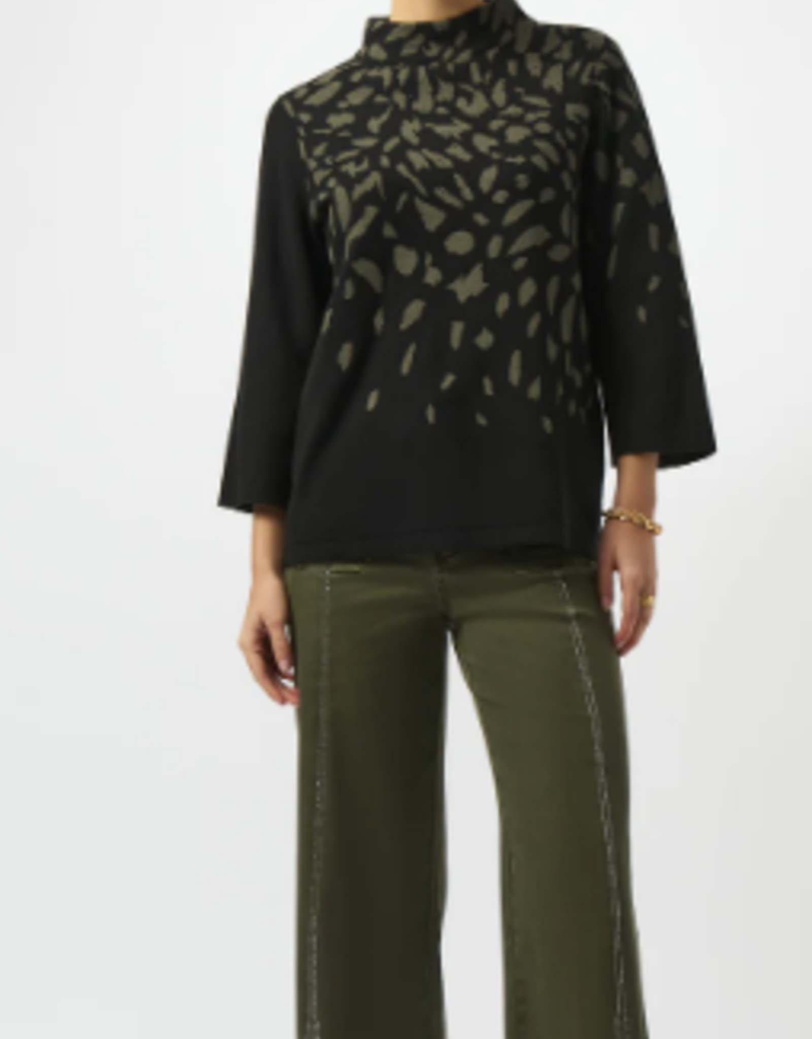 Joseph Ribkoff Joseph Ribkoff Black/Avocado Animal Print Sweater  SA