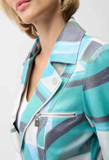 Joseph Ribkoff Joseph Ribkoff Green/Multi Geo Faux Suede Jacket