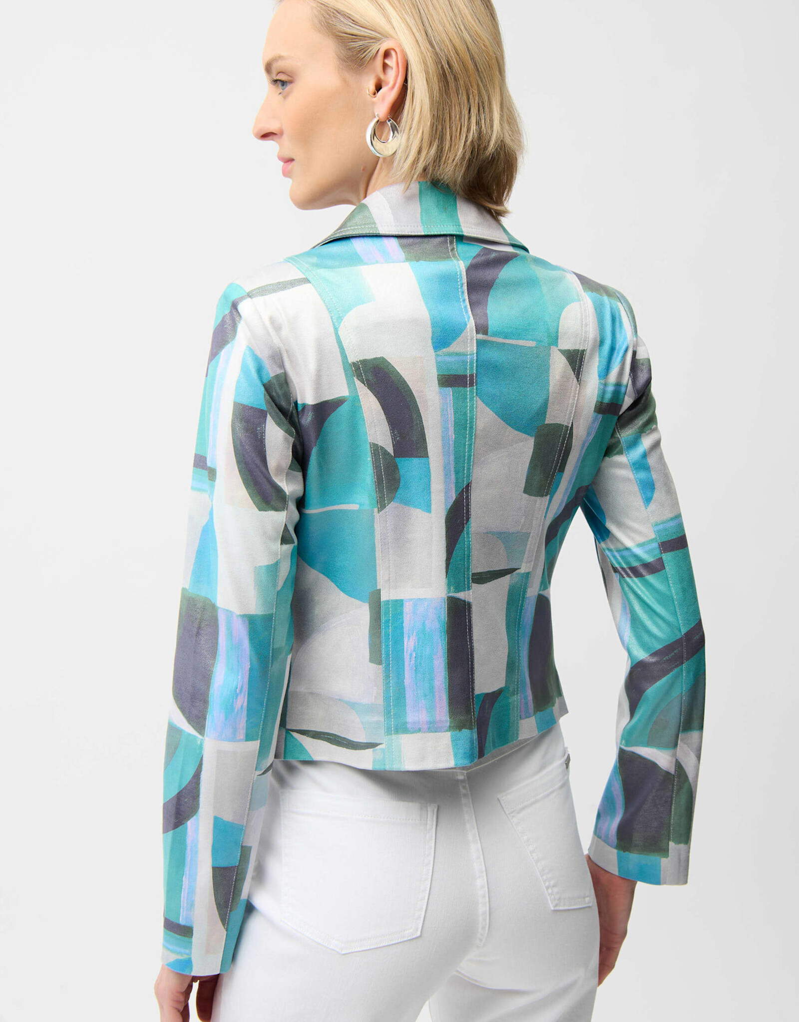 Joseph Ribkoff Joseph Ribkoff Green/Multi Geo Faux Suede Jacket