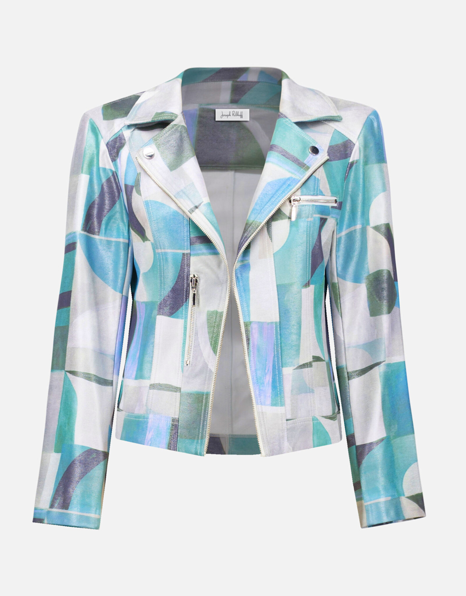 Joseph Ribkoff Joseph Ribkoff Green/Multi Geo Faux Suede Jacket