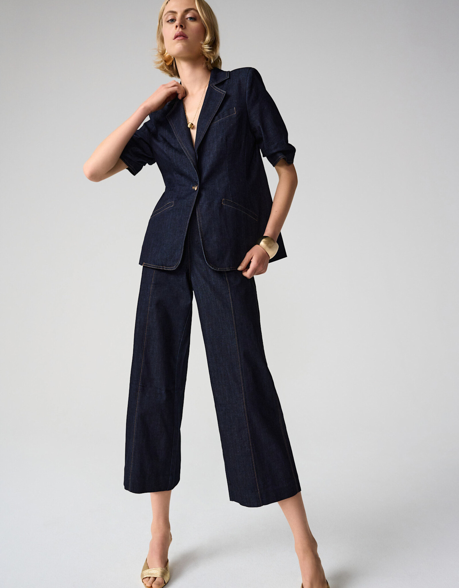 Joseph Ribkoff Joseph Ribkoff Dark Denim Blue Culotte Jean w/Side Zipper