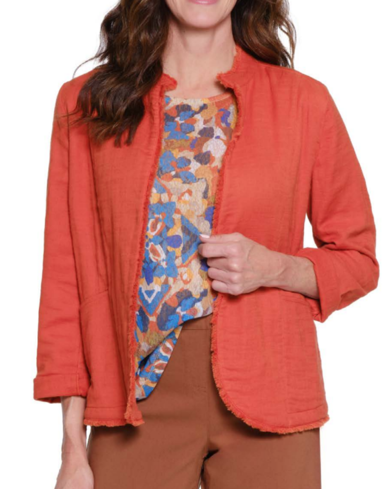 Ala Carte Multiples Spice Open Front Stand Collar Jacket CE