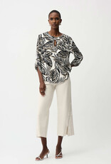 Joseph Ribkoff Joseph Ribkoff Georgette Tropical Print Boxy Top w/Front Keyhole