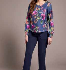 Tribal Tribal Marine L/S Crew Neck Top W/Shirttail LL