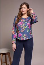 Tribal Tribal Marine L/S Crew Neck Top W/Shirttail LL Tribal Tribal Marine L/S Crew Neck Top W/Shirttail LL