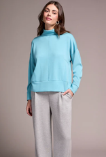 Tribal Tribal Mist Blue L/S Funnel Neck Top LS Tribal Tribal Mist Blue L/S Funnel Neck Top LS