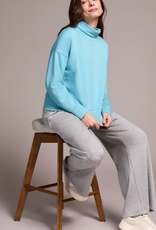 Tribal Tribal Mist Blue L/S Funnel Neck Top LS Tribal Tribal Mist Blue L/S Funnel Neck Top LS