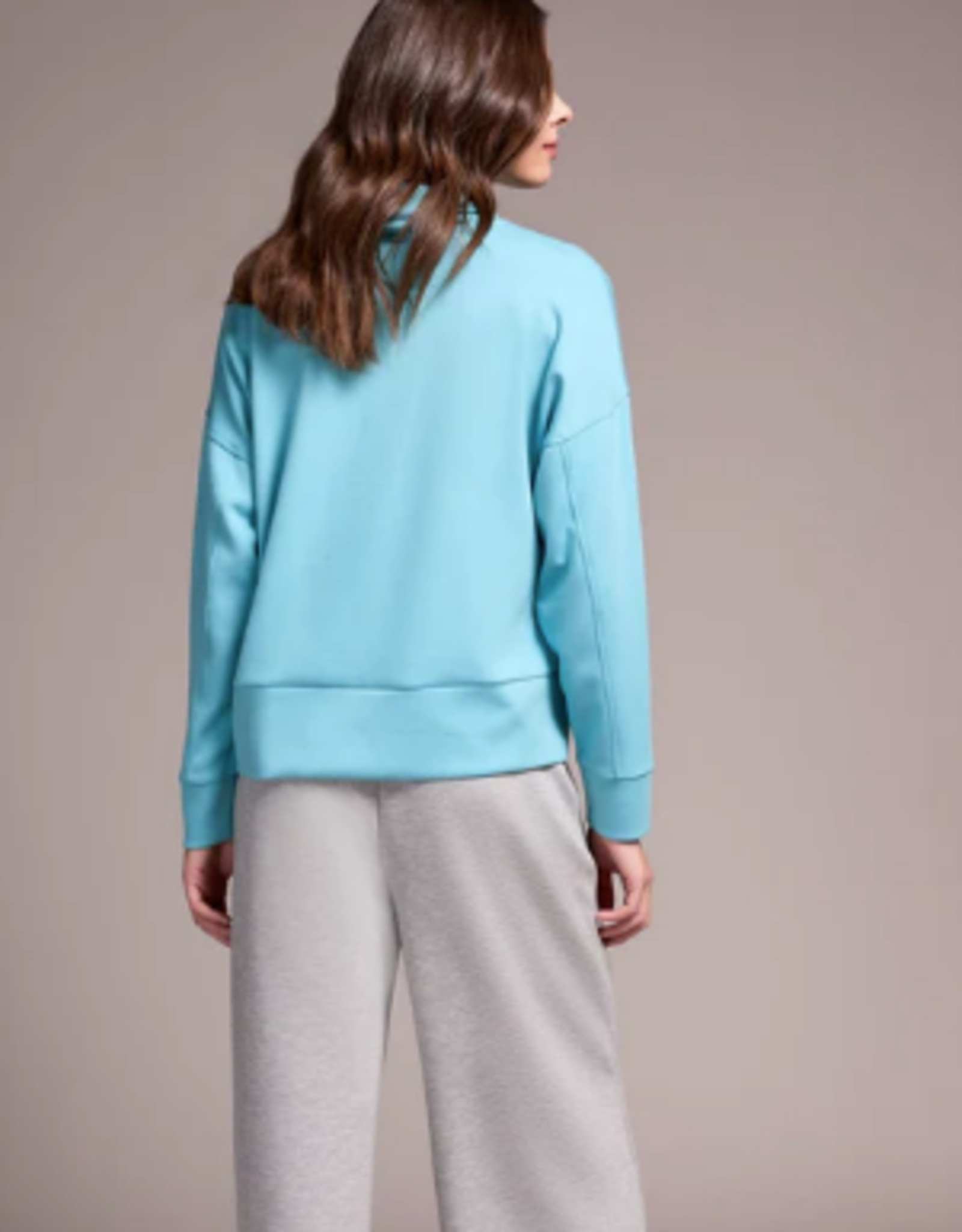 Tribal Tribal Mist Blue L/S Funnel Neck Top LS